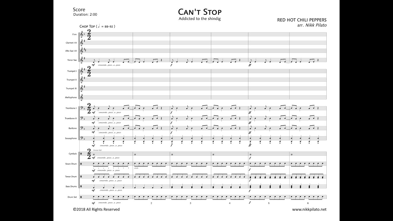 Can't Stop - Red Hot Chili Peppers (Marching Band Arrangement)