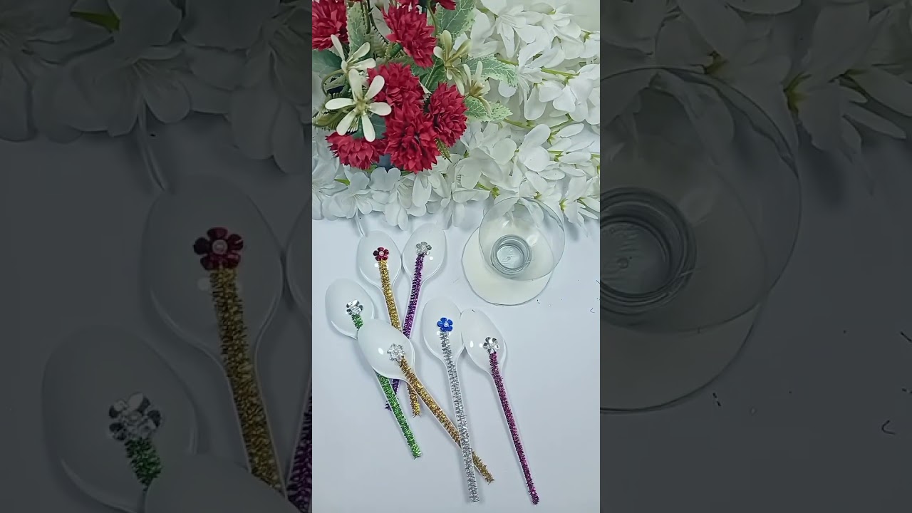 Diy plastic spoon flower vase make to easy✂❤