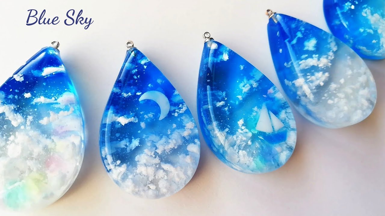 レジン☁ダイソーのねんどで♪雲レジンを作ろう! Blue Sky -青空- ☁resin/clouds/with clay☀