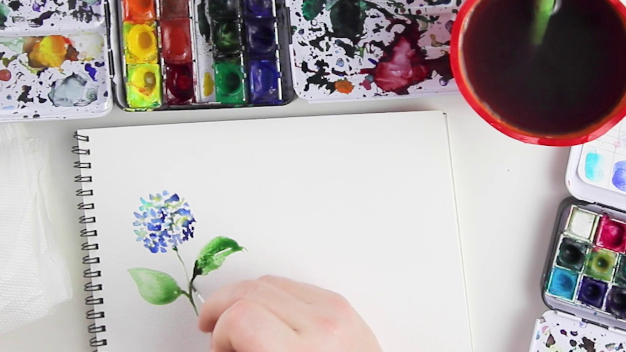 Akvarell Hortenzia festő online kurzus