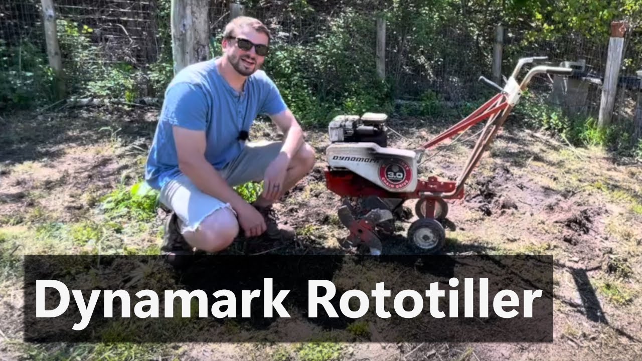 Rototilling with Vintage Dynamark 3HP Rototiller