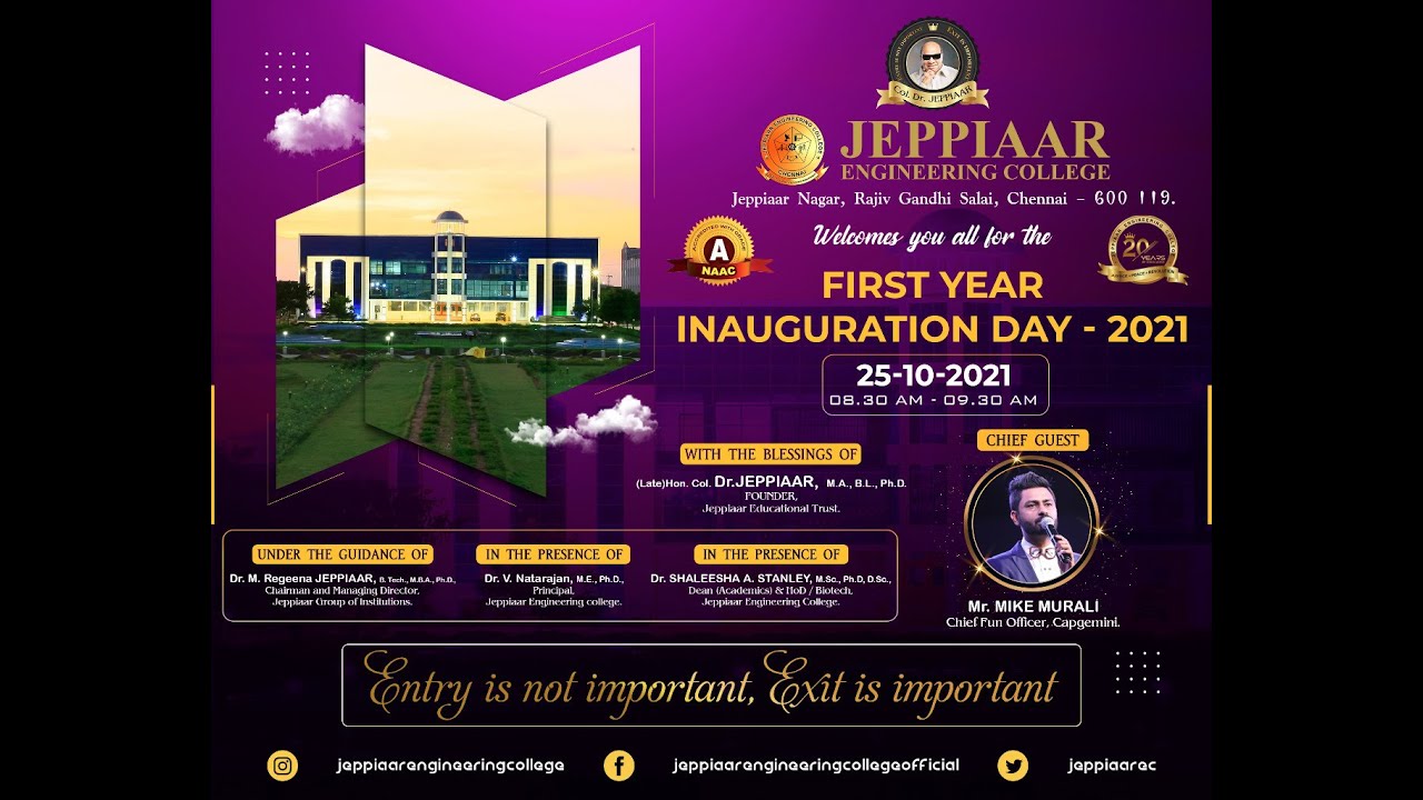 FIRST YEAR INAUGURATION DAY - 2021