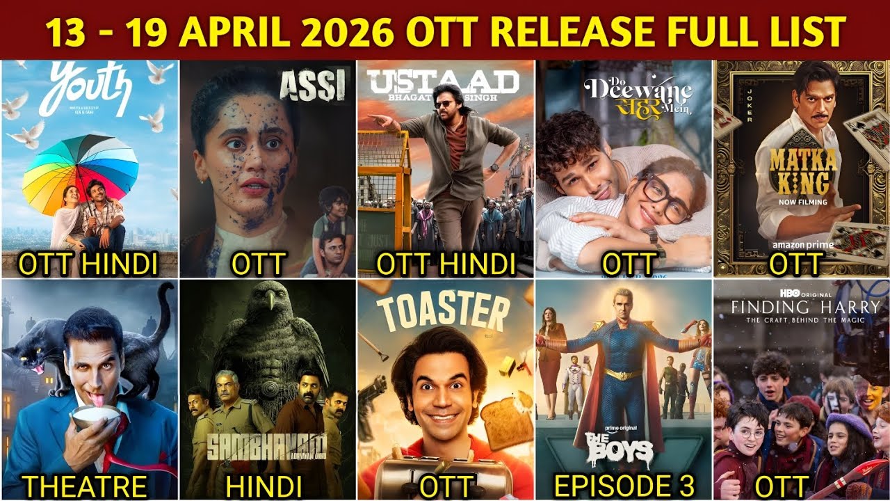This Week 13 - 19 April OTT Release Movies & Web Series | Ustaad Bhagat Singh Hindi OTT Netflix Zee5