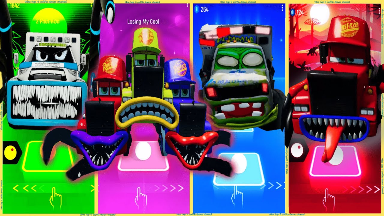 coffin dance - Mack Truck three-head 🆚 Ambulance Eater 🆚 Ambulance Zombie 🆚 Mack Truck | Tiles HOP