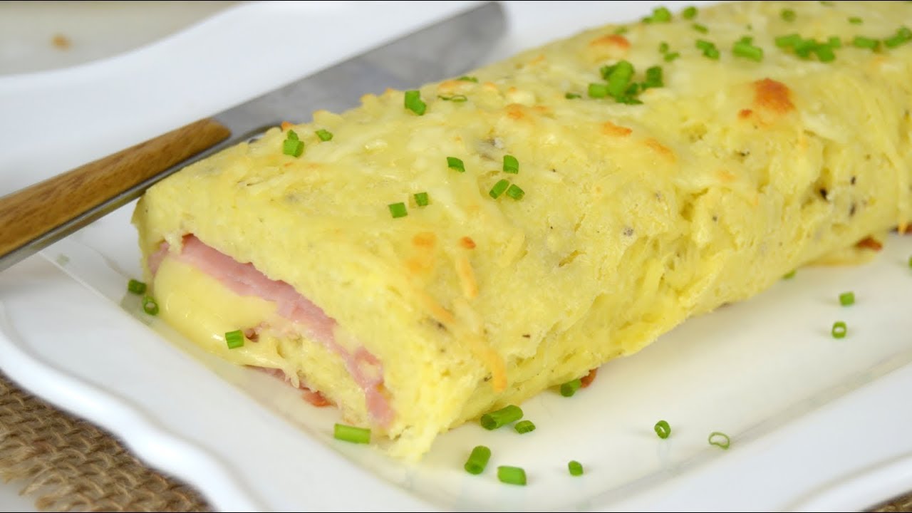 Rollo de patata relleno de jamón y queso ¡Fácil y delicioso!