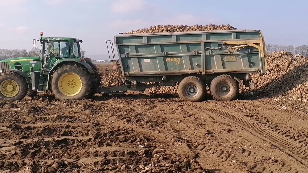 Mokré Vyorávanie Repy 2020-John Deere 6930 Premium [Real Sound]