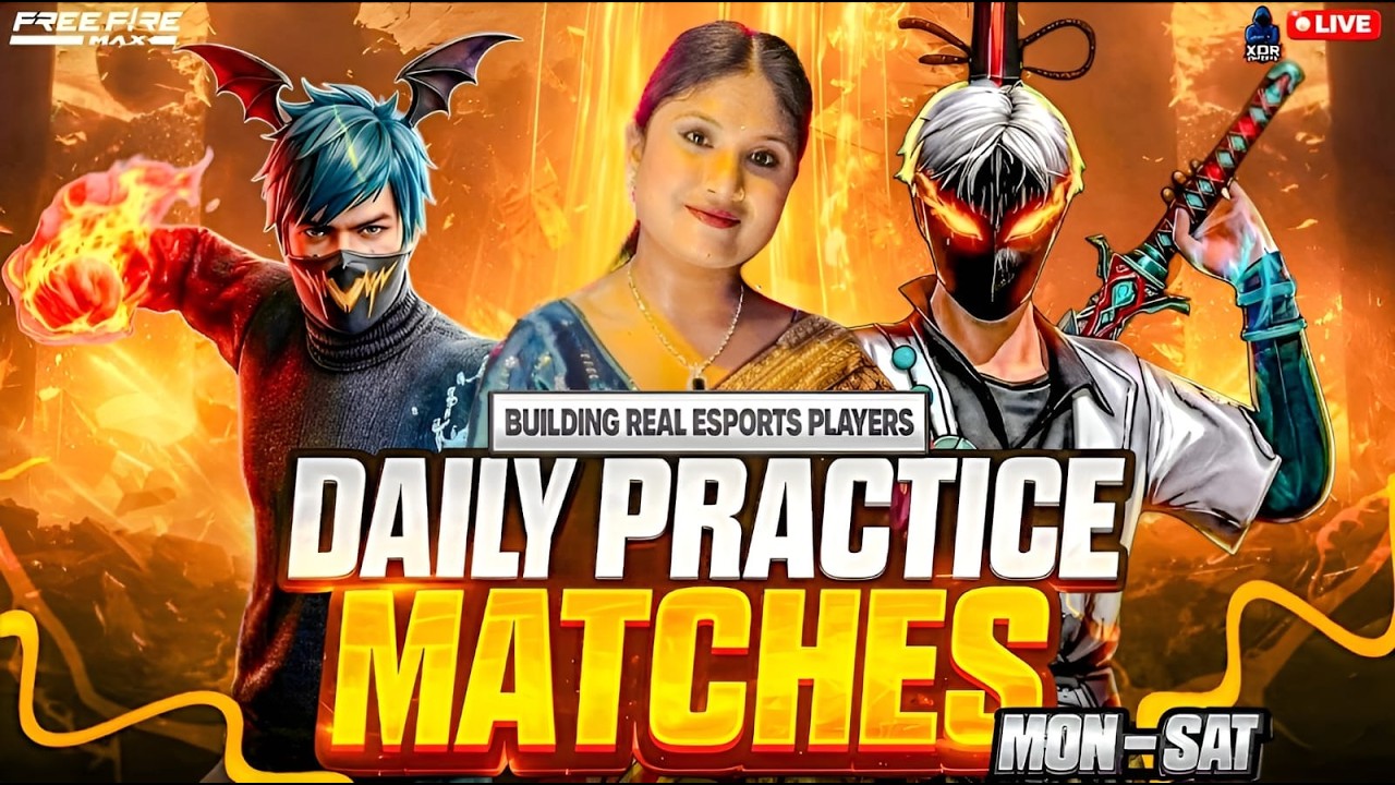 FREE FIRE ESPORTS PRACTICE MATCH LIVE DAILY | MON–SAT | ONLY ON XDR ESPORTS