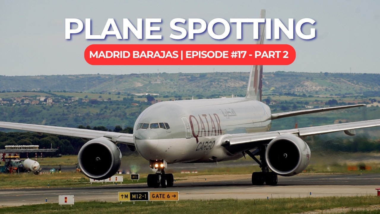 Plane spotting at Madrid Barajas — beautiful landings in perfect weather