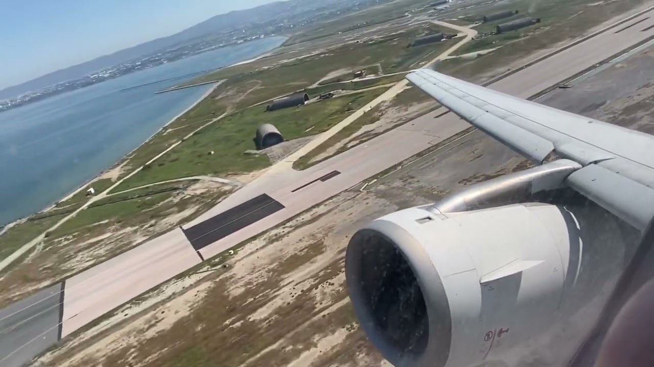 Aegean A320 takeoff from Thessaloniki