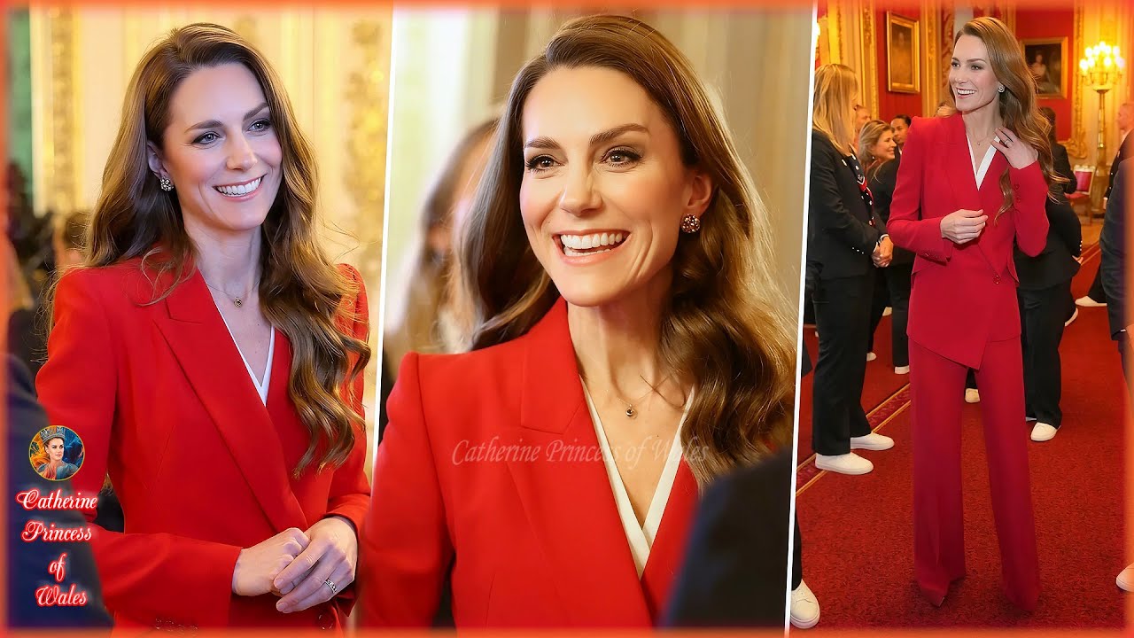 Catherine Gorgeous In Alexander McQueen Suit While Honouring England’s Rugby Team At Windsor Castle