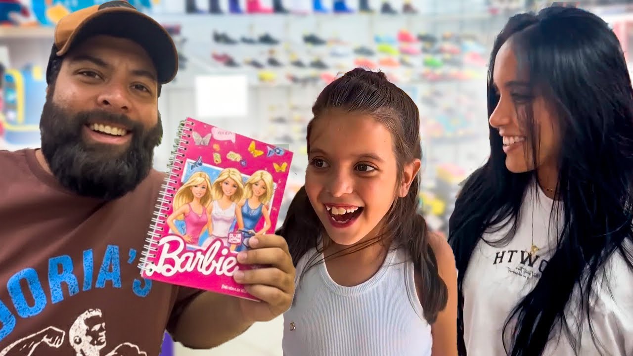 A REAÇÃO DA KAUANE FILHA DO CASEIRO AO GANHAR TODO O MATERIAL ESCOLAR.