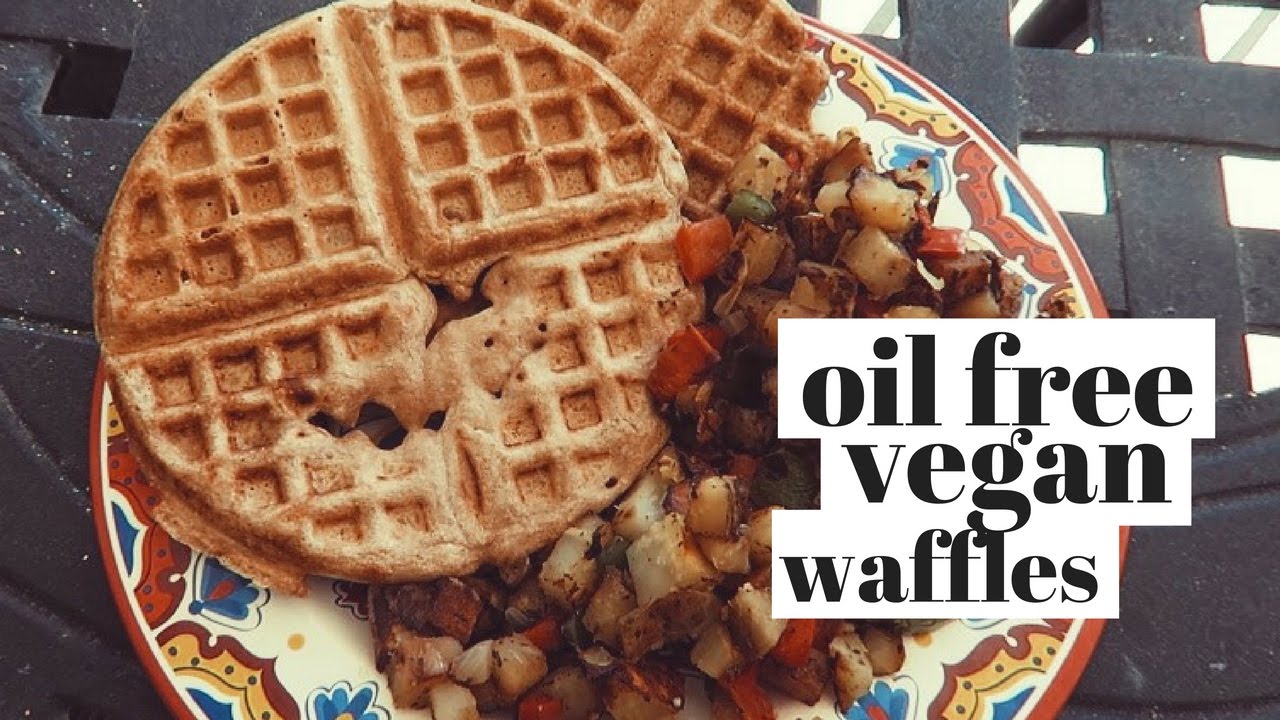 HEALTHY, OIL FREE, VEGAN WAFFLE RECIPE - 3 INGREDIENTS!