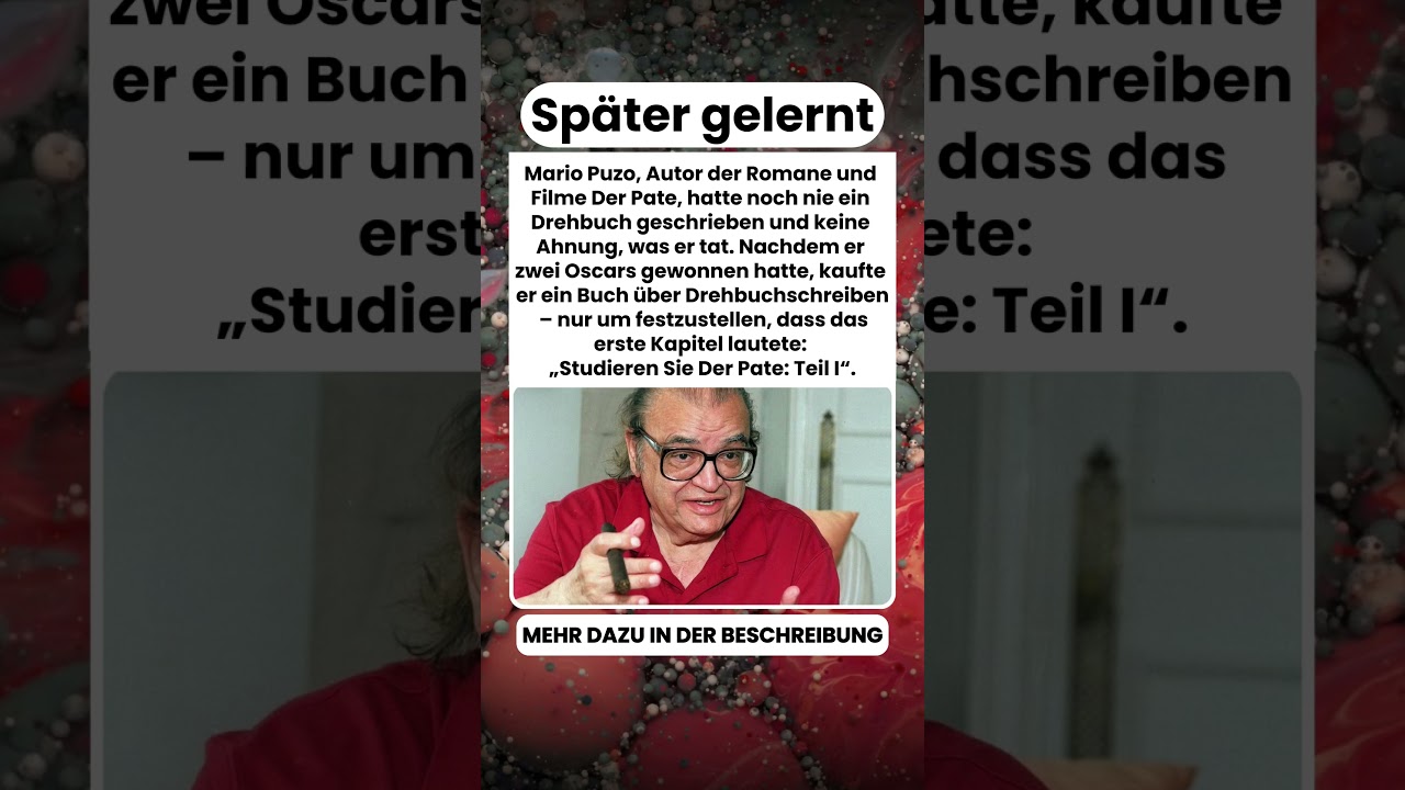 Autor von Der Pate lernte das Drehbuch erst danach! 🏆📚