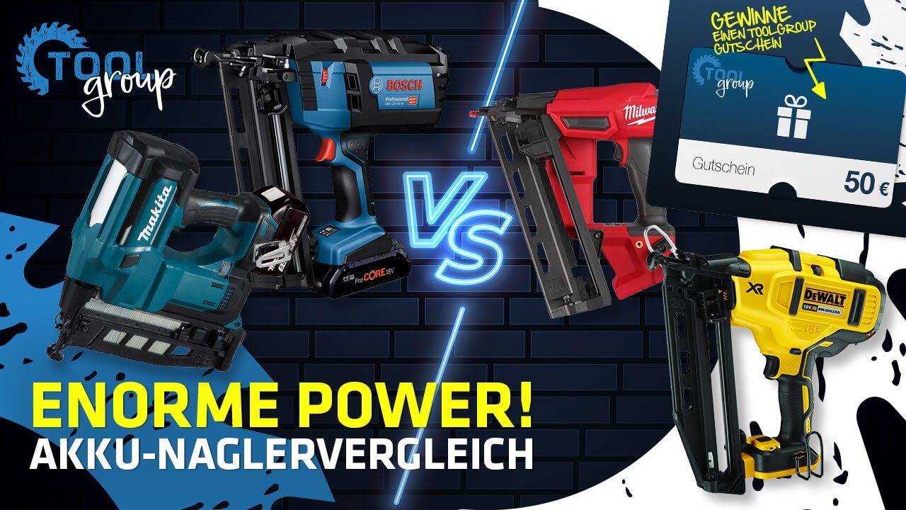 Welcher AKKU-NAGLER ist die Nr. 1 im Trockenbau? Bosch, Makita, DeWalt oder Milwaukee? || ToolGroup