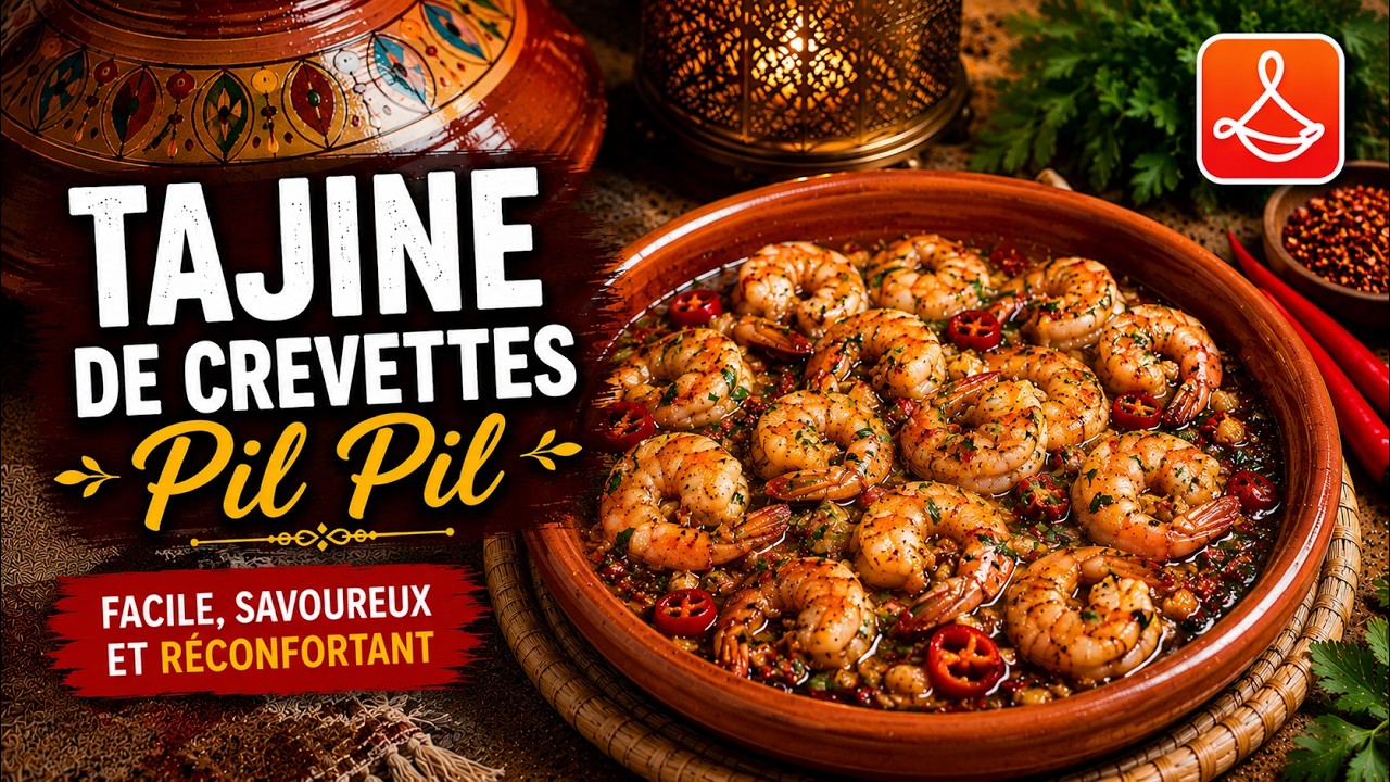 Tagine Crevettes Pil Pil (Recette Marocaine) - Shrimp Tagine - طاجين القمرون على الطريقة المغربية