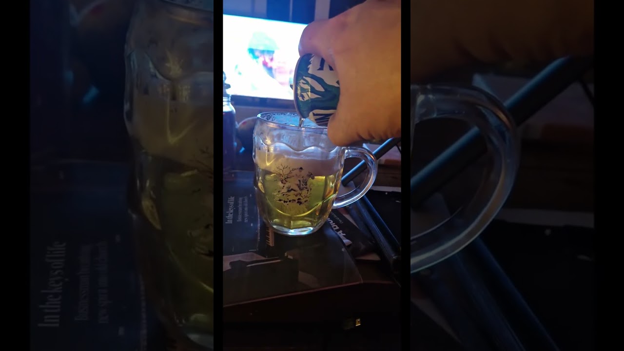 Pouring ale into a glass 