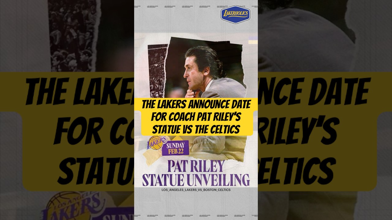 Pat Riley will receive a statue from the Lakers when they play the Celtics on Feb 22nd. 