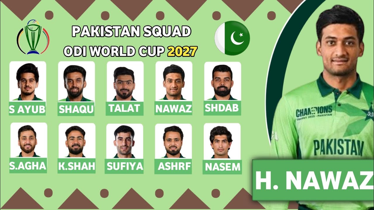 WC 2027 | Pakistan ODI New Squad | PAK ODI World Cup Squad | Pakistan world cup squad