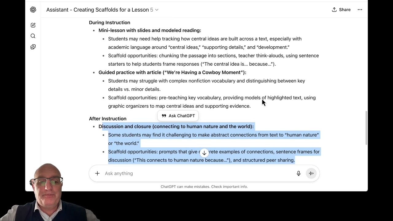 Ten Minute Team Tip - Using AI to Scaffold Instruction