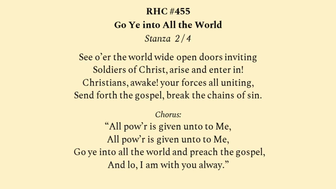 RHC455 Go Ye into All the World