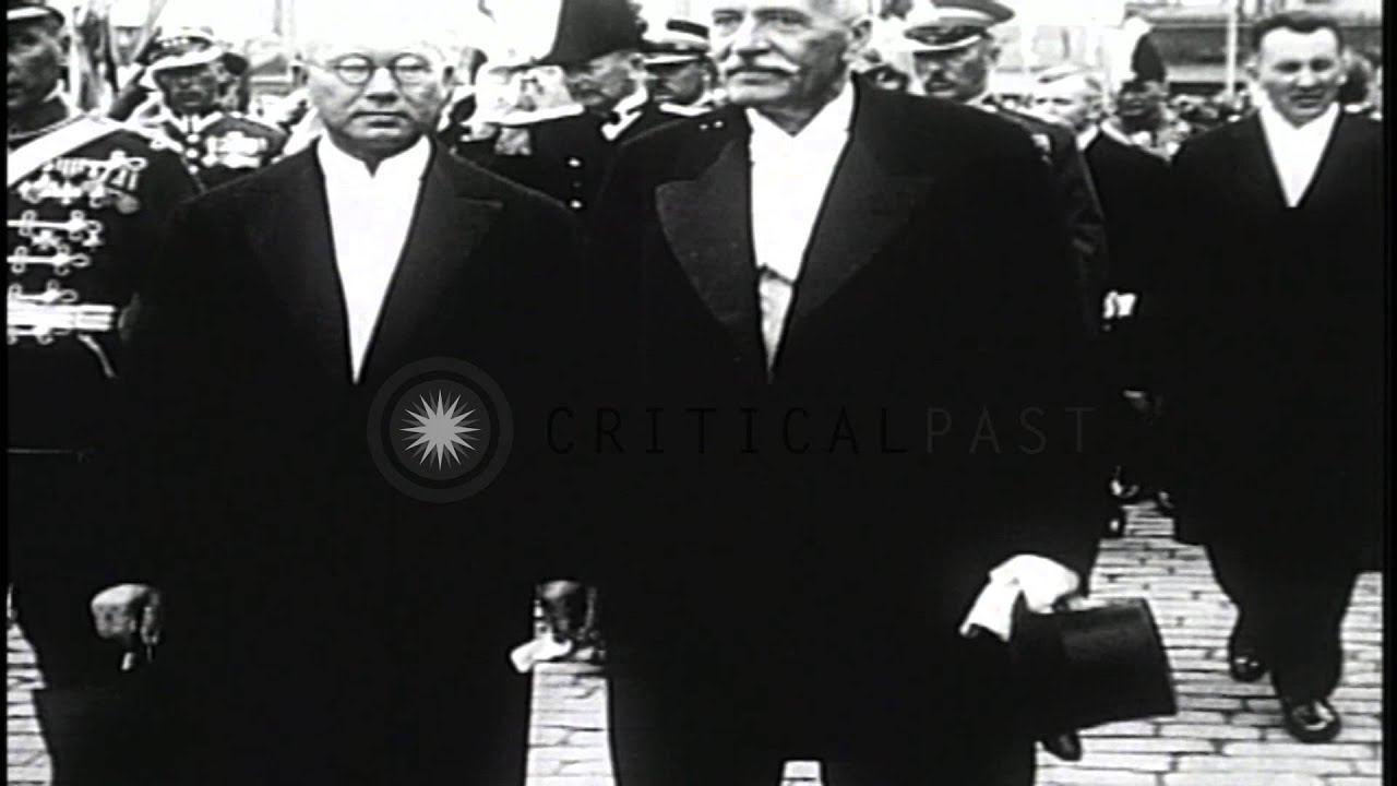 President Ignacy Moscicki is received by O A Strandmann, Head of State on his fir...HD Stock Footage