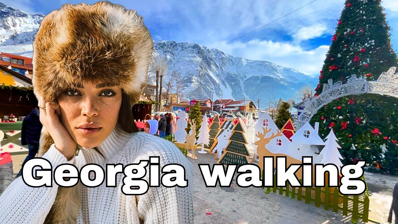 🏔️Caucasus Snow Walking :CHRISTMAS MARKET & RISKY ROAD