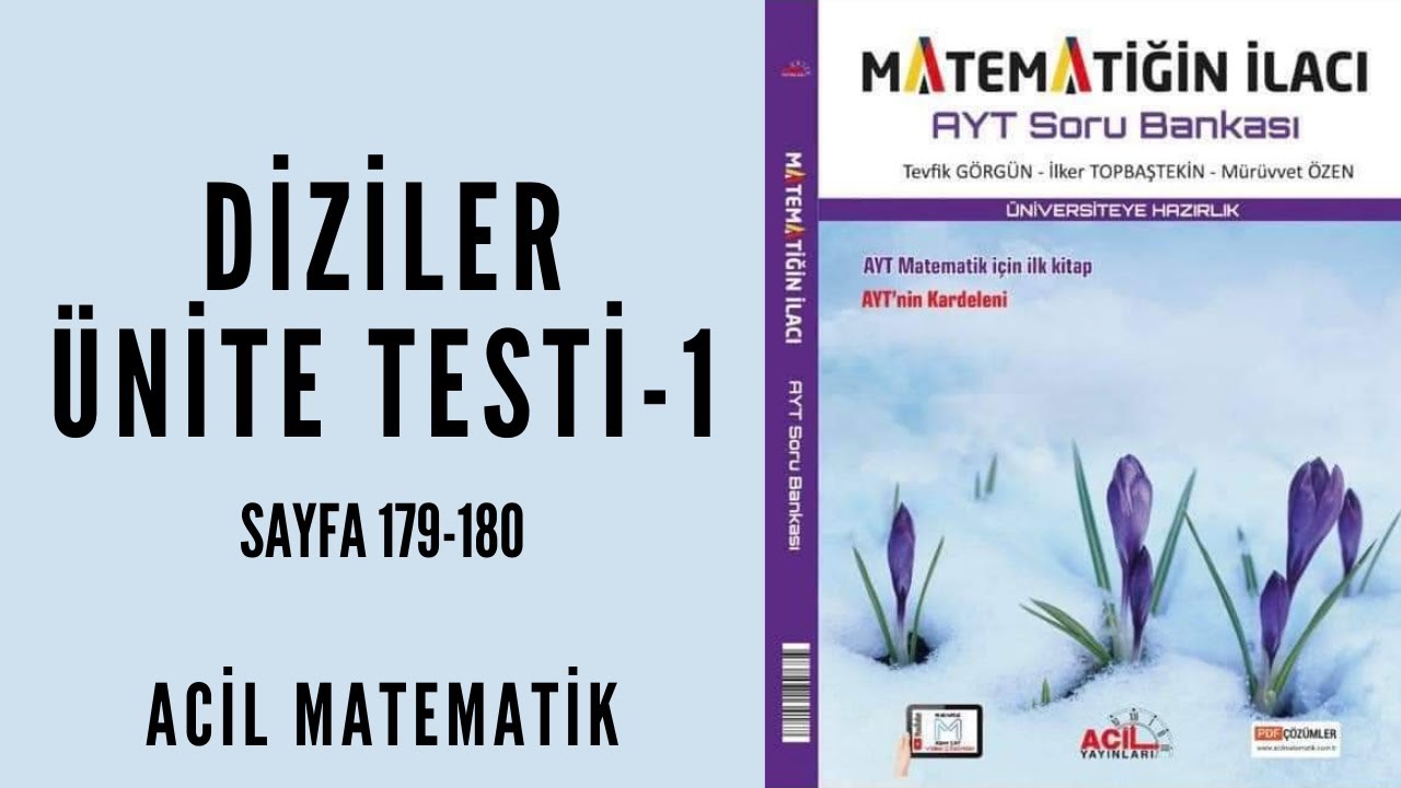MATEMATİĞİN İLACI AYT SORU BANKASI (Diziler Ünite Testi-1)