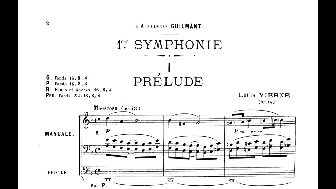 Louis Vierne - Symphonie No.1, Op.14 (Score Video)