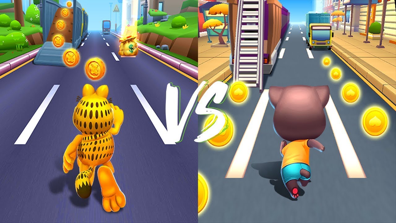 Gameplay Comparison | Garfield Rush VS Cat Runner