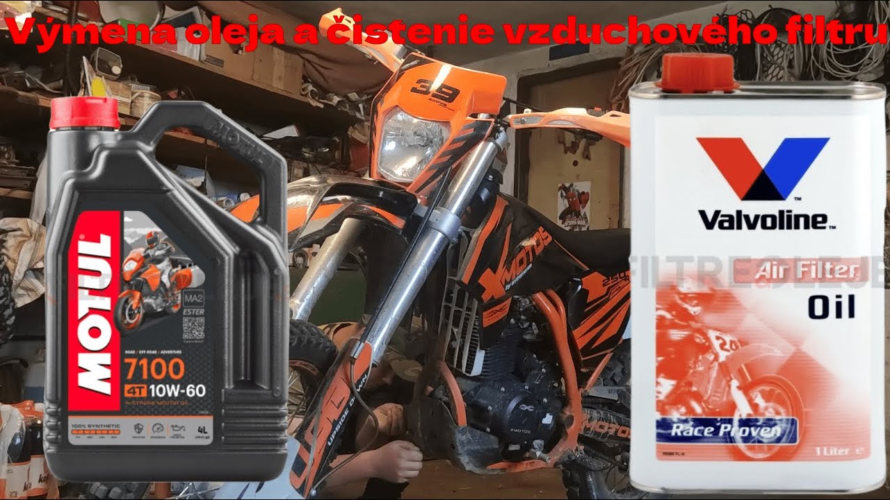 Výmena oleja a čistenie vzduchového filtru na Xmotos 250
