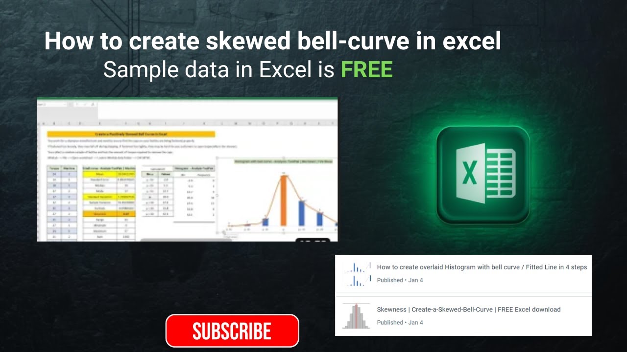 Как создать асимметричную колоколообразную кривую 🔔 в Excel (БЕСПЛАТНО) | Гистограмма, график вер...