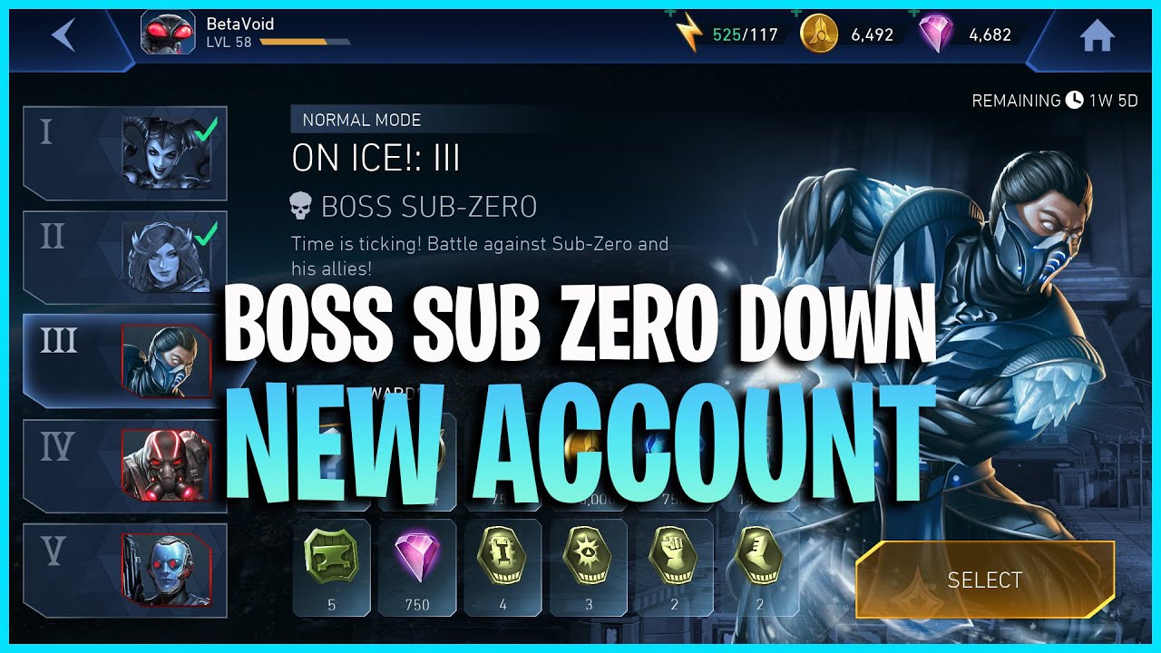 Injustice 2 Mobile | Boss Sub Zero Down | Rewards On Ice Solo Raids | New Account