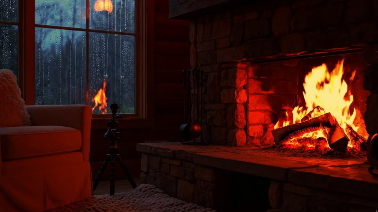 Streaming Cozy Fireplace & Rain Sounds | ASMR for Deep Sleep