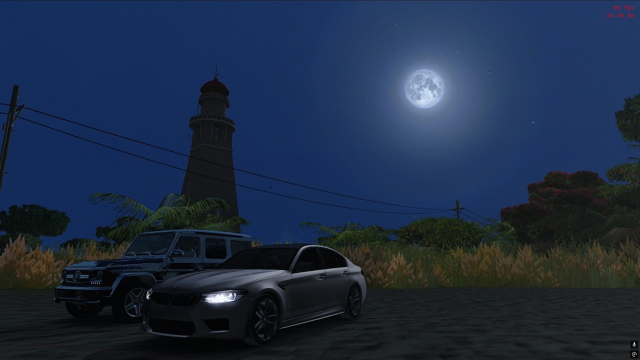 Complete chillout from night till down with Friends in Test Drive Unlimited (Headlight test)