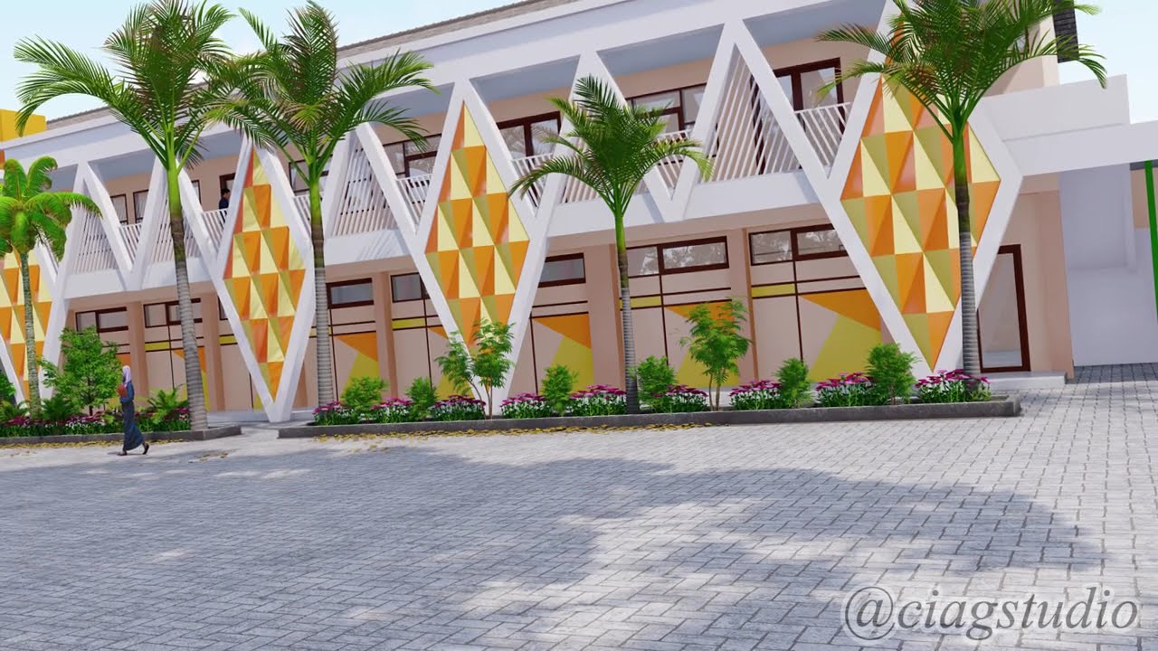 FASAD MINIMALIS ELEGAN - DEPAN KELAS | Bisa Untuk Rumah, Kantor, Sekolahan. #fasad #fasadrumah