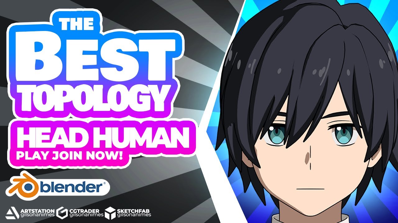 Modeling Head Human Anime THE BEST TOPOLOGY in Blender 4.0   Advanced level
