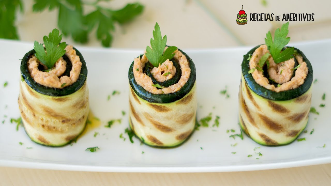 ROLLITOS de CALABACÍN con ATÚN y QUESO CREMOSO RICOTTA - APERITIVO FÁCIL #34