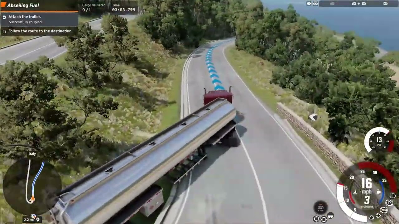 beamNGdrive game play in semi truck
