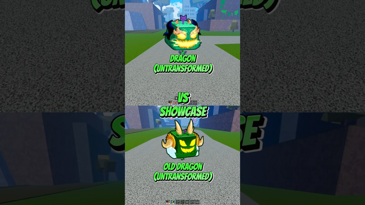 Dragon Untransformed vs Old Dragon Untransformed #bloxfruit #roblox #dispecs #bloxfruits