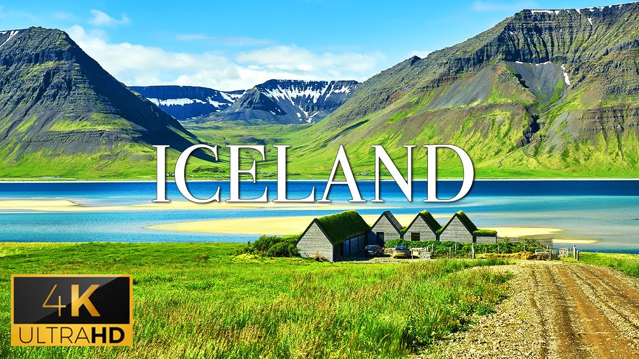 FLYING OVER ICELAND (4K Video UHD) - Peaceful Music With Beautiful Nature Video For Relaxation On TV