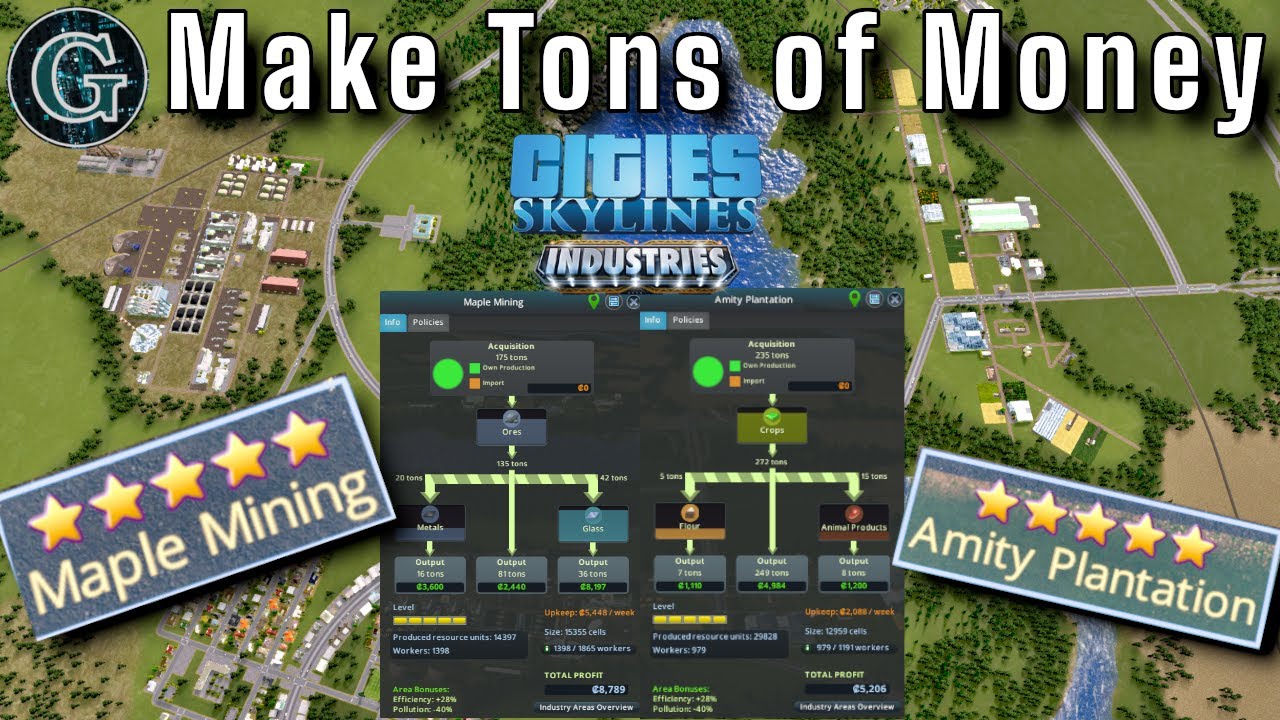 How to Make MONEY Cities Skylines Industries DLC Quick & Easy