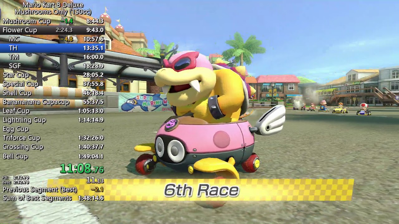 [MK8DX WR] Mushrooms Only Speedrun in 1:48:36 (150cc)