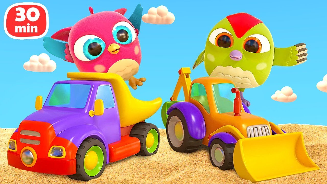 🦉🚗 Совеня Хоп Хоп і Дятлик Тук Тук грають з машинками. Освітній мультфільм для малят