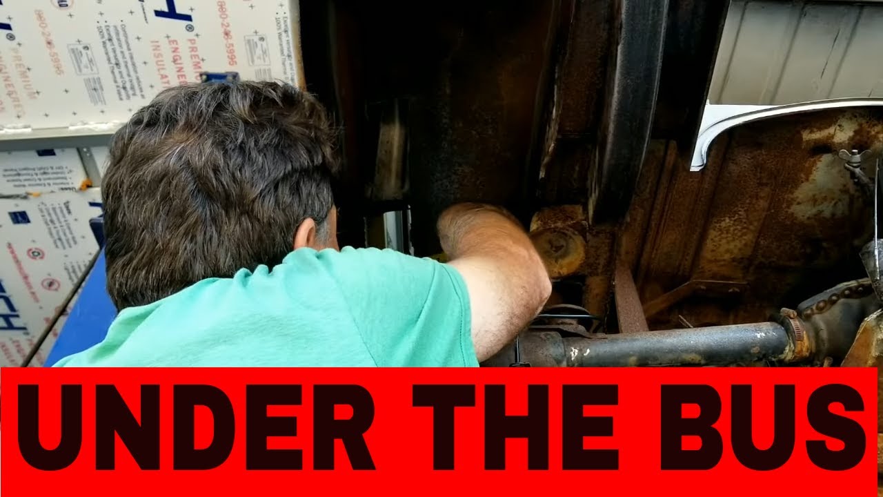 RESTORATION - VW BUS RESTORE - working on the undercarriage 67 westfalia