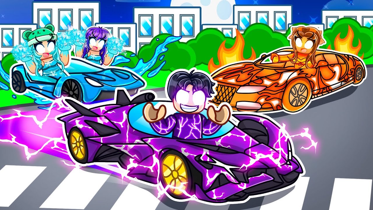 ELEMENTAL CAR SPEEDRUNNER vs ELEMENTAL HUNTERS In DRIVING EMPIRE! (Roblox)