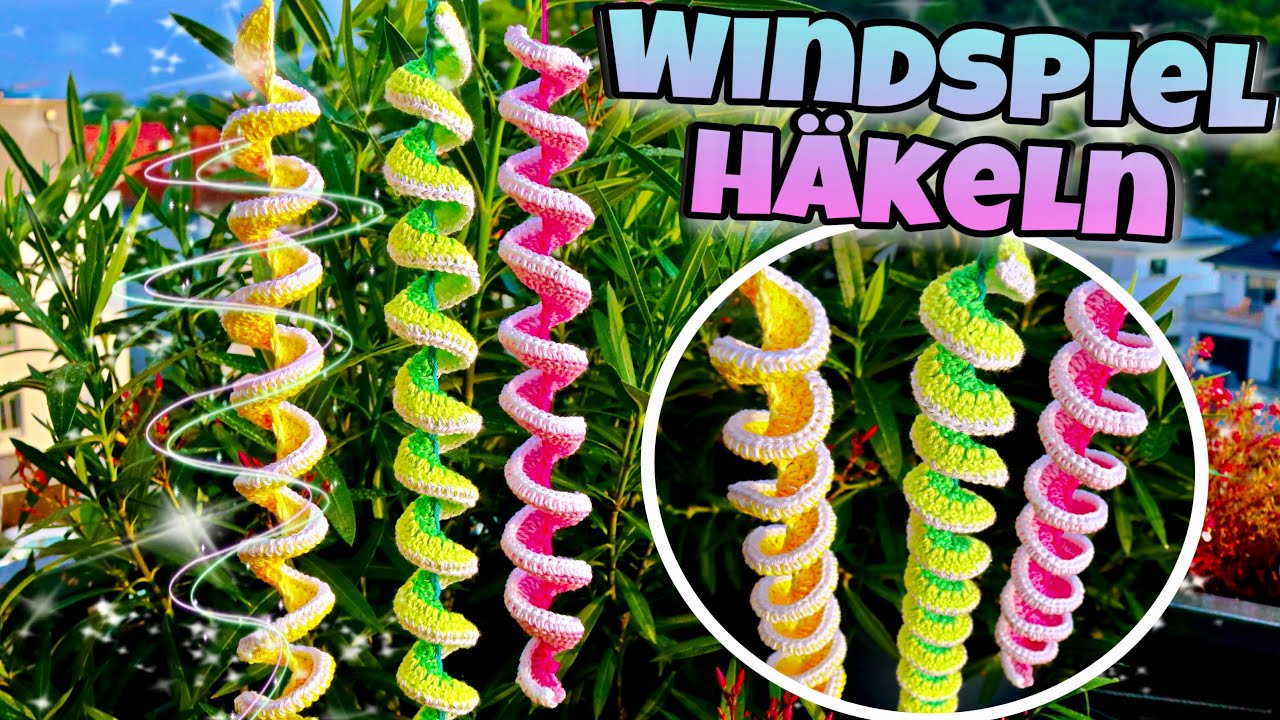 Einfaches Spiralwindspiel - Häkeln | Deko für Balkon | Garten | Windspinner