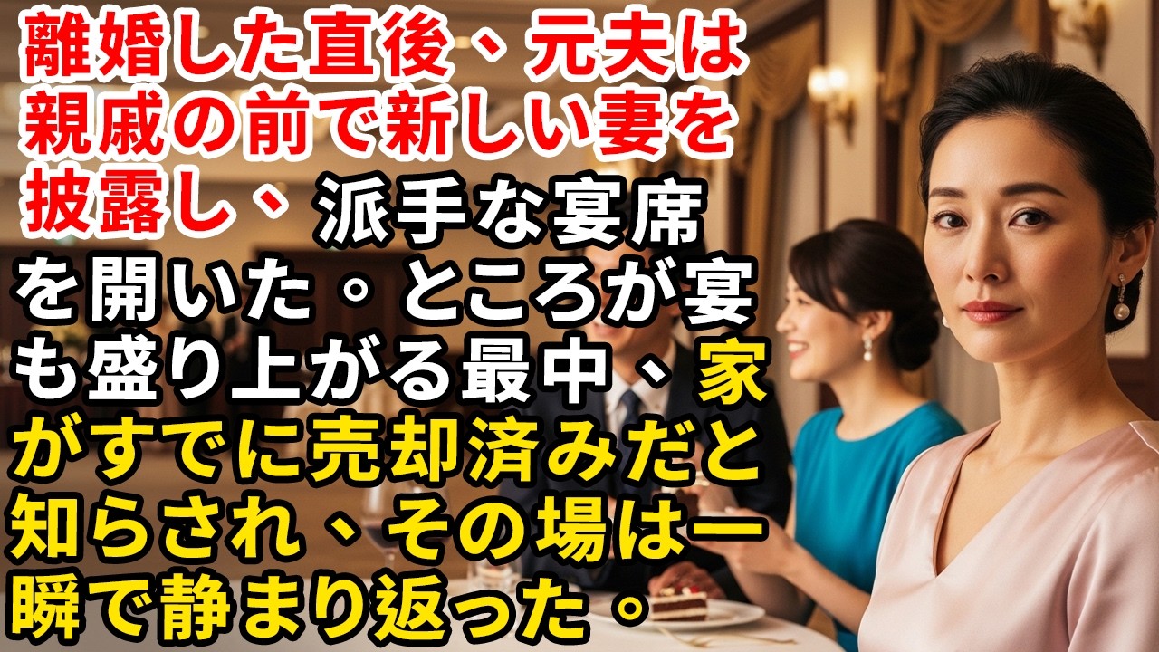 離婚した直後、元夫は親戚の前で新しい妻を披露し、派手な宴席を開いた。ところが宴も盛り上がる最中、家がすでに売却済みだと知らされ、その場は一瞬で静まり返った。