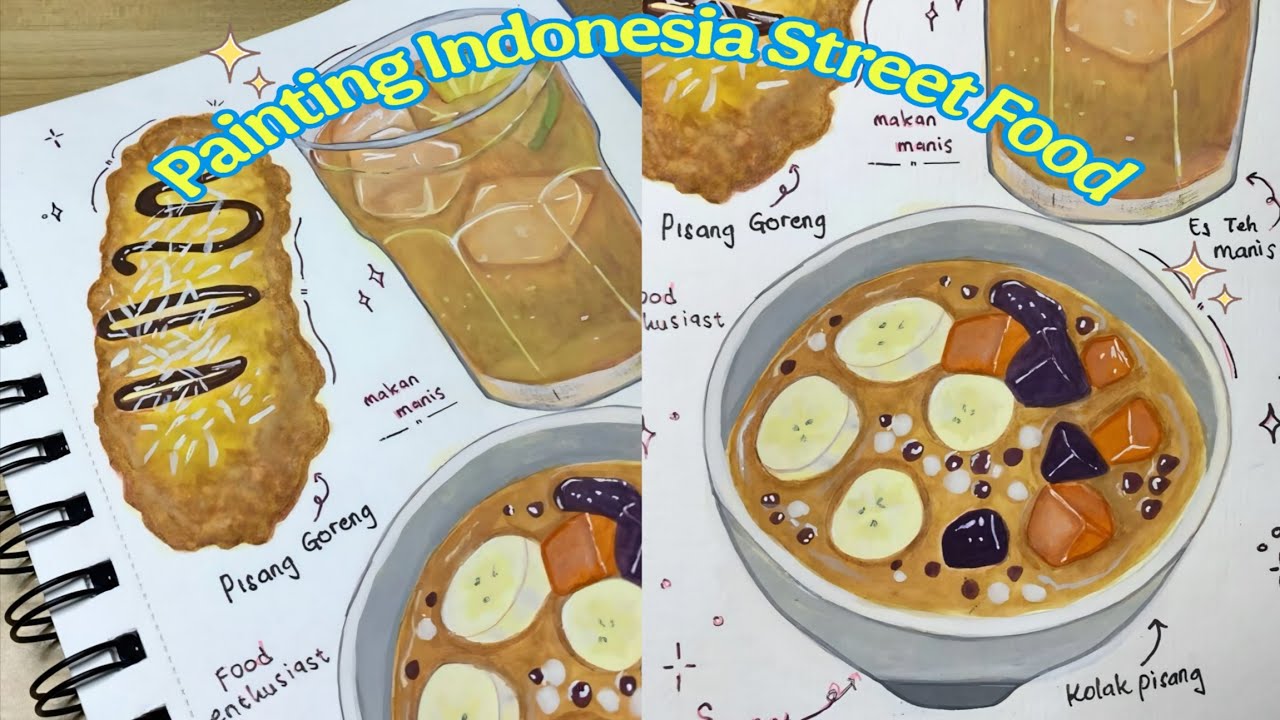 Watercolor Food Illustration: Indonesian Street Food Series