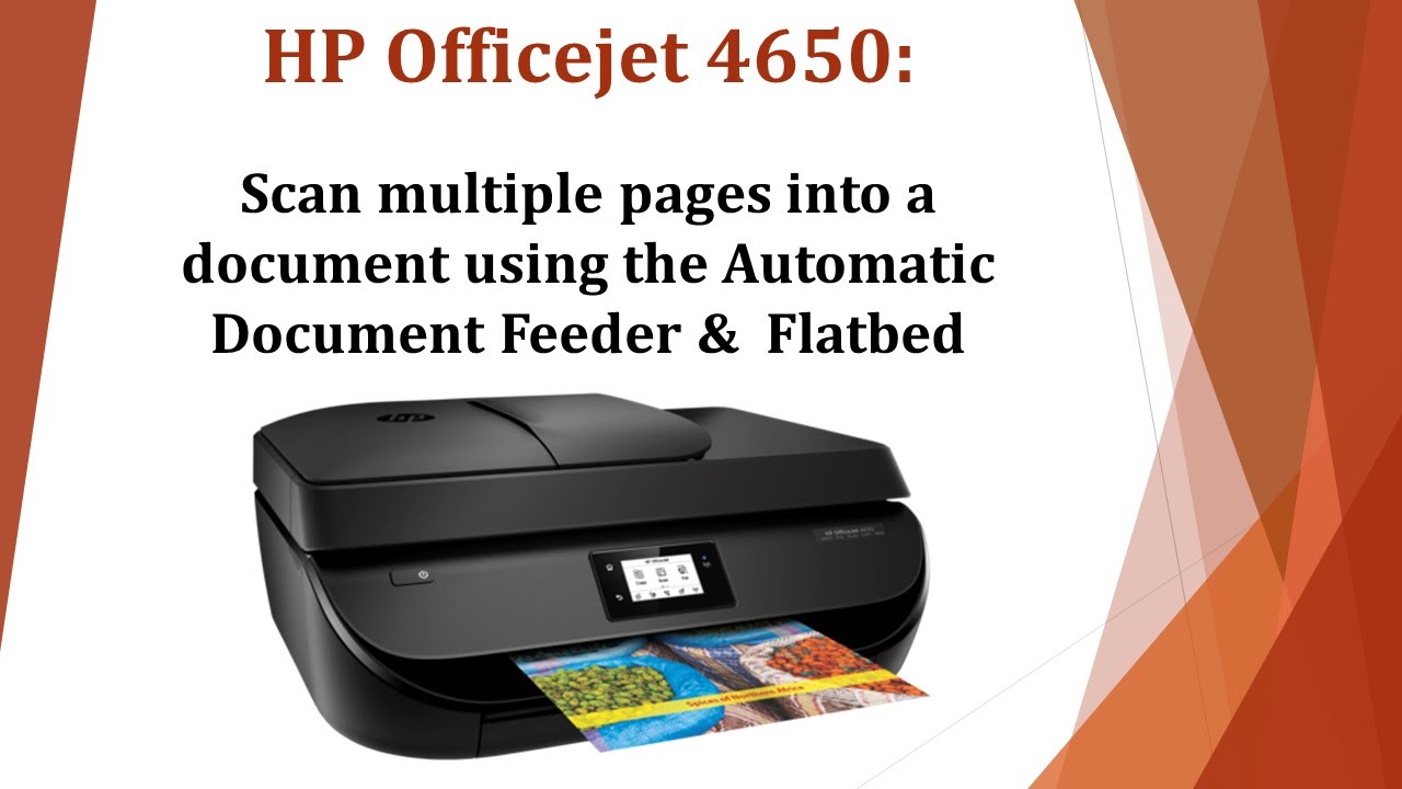 HP Officejet 4650 | 4652 | 4654 | 4655 | 4657 | 4658: сканирование нескольких страниц с помощью а...