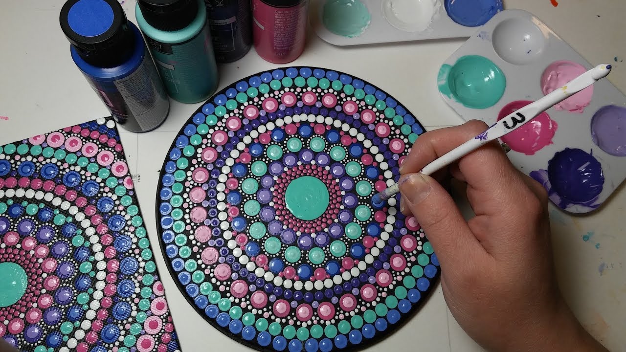 How To Paint Dot Mandalas #23 PASTELS Full Step by Step Tutorial